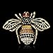 Botrong Brooches for Women, Fashion Chic Crystal Rhinestone Bee Retro Bronze Brooch Artificial Diamond Jewelry (Gold)