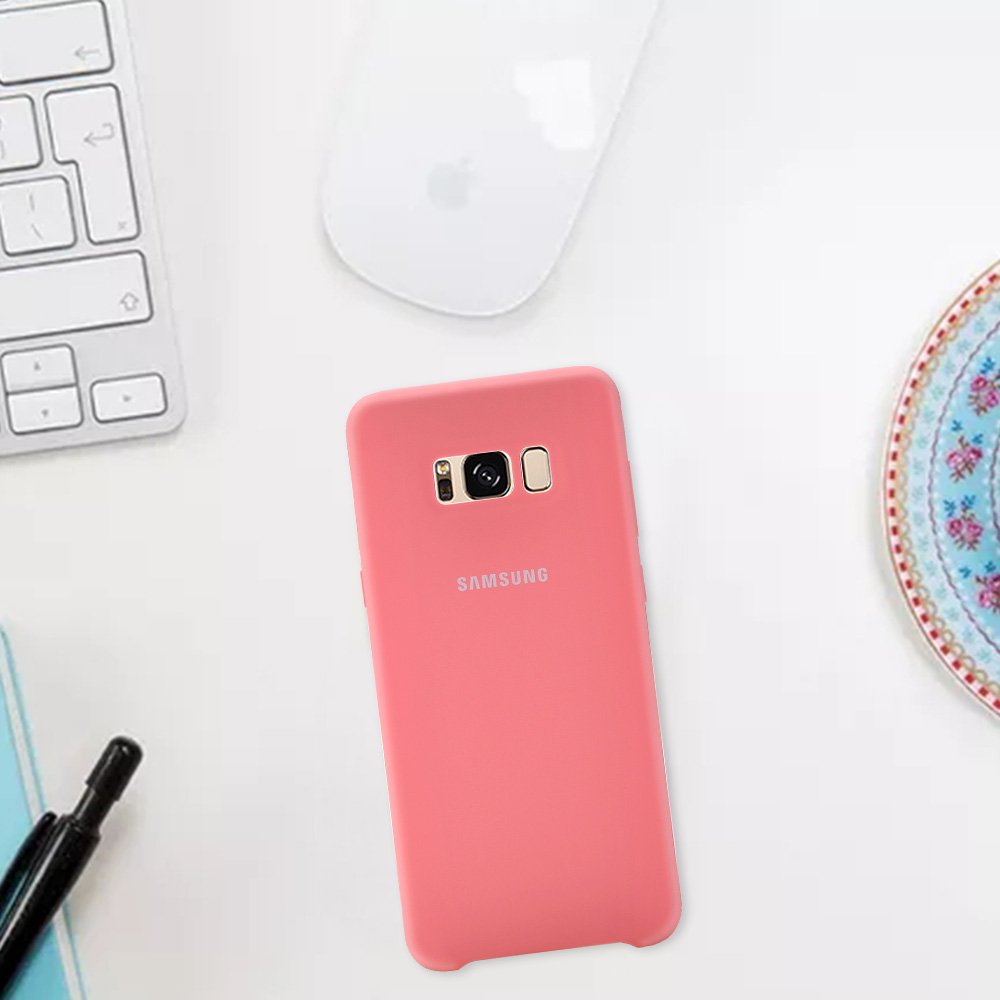 Phone Case for S8 plus,Silicone Gel Rubber Case with Soft Microfiber Cloth Lining Cushion Protective Case for Samsung S8 plus (Pink)