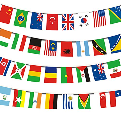 Echolife 200 Countries International String Flag Bunting Banner 164ft