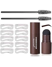 Eyebrow Stamp, One Step Eyebrow Stamp Shaping Kit, Professional Eyebrow Stamp Stencil Kit, Long Lasting Eyebrow Makeup Eyebrow Tools Powder Kit for Women…