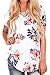 Short Sleeve Tops for Women V-Neck Loose Casual Tee T-Shirt Floral Tops M