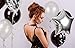 100Pcs 12 Inch 2.8 g/pc Thicken Round Pearlescent Silver & Black Latex Balloons,Bachelorette Wedding Graduation Hawaii Baby Shower Birthday Party Decoration Supplies