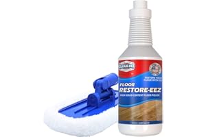 CLEAN-EEZ CLEANING PRODUCTS Clean-eez Ultimate Floor Restorer & Polish - Revitalize, Protect, Shine Wood, Laminate, Vinyl, Bamboo, Slate, Terracotta & More (1 Bottle W/Microfiber)