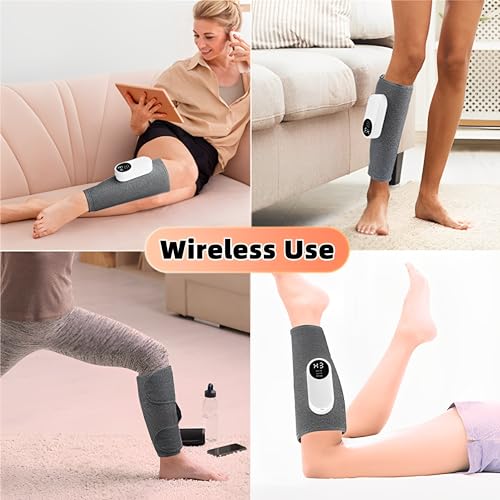 Beauenty Leg Massager for Circulation and Pain Relief,Heated Foot and Calf Compression Sleeve,Adjustable Muscle Massager with 3 Intensities,3 Modes,Easy to use,Restless Legs Syndrome Relief(1Pcs)