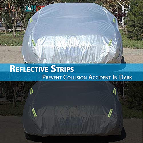 Acelane Car Covers Sedan Cover Outdoor Indoor Storage All Weather Vehicle Cover All Season UV Protection Waterproof Windproof Snowproof Dustproof Full Car Covers 6 Layers Universal Fit Up to 209''/244