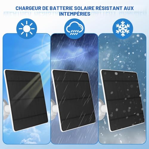 2 Pack 5W Solar Panel Compatible with Arlo Pro 3, Pro 4, Pro 5S, Pro 3 Floodlight, Ultra, Ultra2, 5V Solar Panels for Security Camera, 3M Cable, IP65 Waterproof, 360° Adjustable Bracket