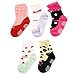 KF Baby Non-Skid Baby Girl Ruffle Lace Shoe Socks,5 Pairs, Infants to Toddlers