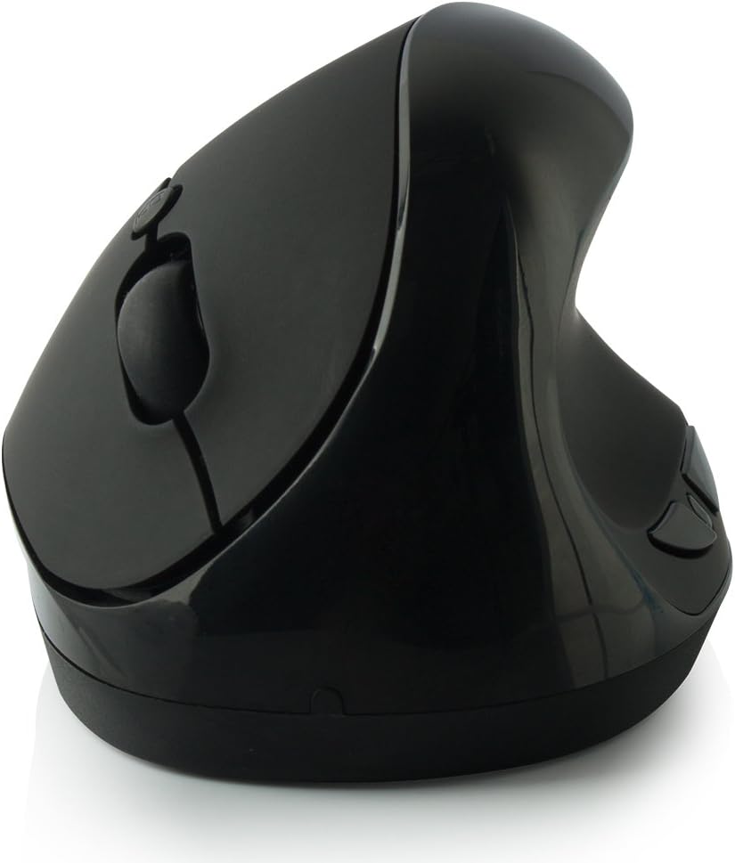 Ergonomic Vertical Wireless USB Mouse, Optical Office Mice with 6 Buttons, Adjustable 3 DPI 1000-1200-1600 for for Laptops, Notebook, PC, Laptop, Computer, Macbook, Black