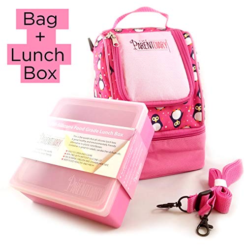 The Parent Diary Insulated Kids Lunch Bag PLUS Silicone Lunch Box Color: Pink