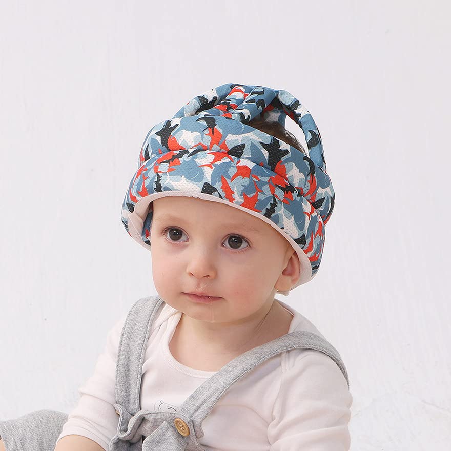 Baby Head Protection Safety Helmet Toddler Anti Shock Hat Anti-Fall Cap Soft Breathable Sponge Hat Adjustable Infant Head Protection Hat Child Anti Collision Cap for Protects Head from Bumps & Bruises