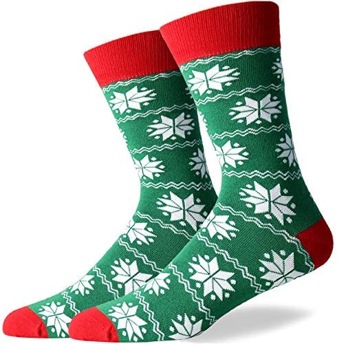 Novelty Christmas Funny Mens Combed Cotton Dress Socks Holiday Gifts Size 10-13