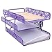 Crystallove Purple Metal Hollow 3-Tier Document Tray Magazine Frame Paper File Holder