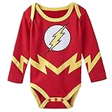 A&J Design Baby Boys' The Flash Long Sleeve Bodysuit 6-9 Months