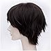 Flovex Short Straight Anime Cosplay Wigs Natural Sexy Costume Party Daily Hair (Dark Brown)