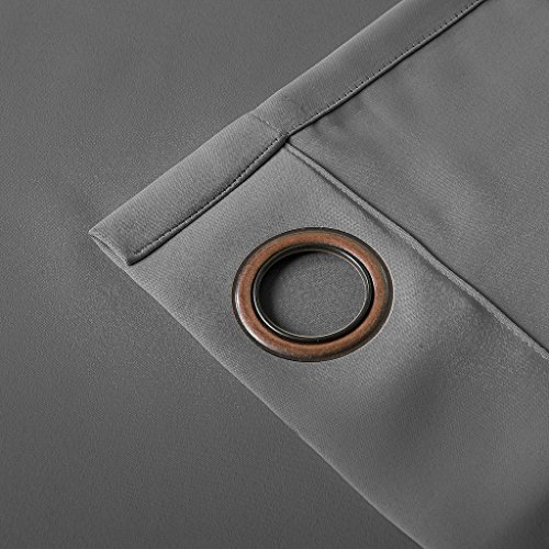 cololeaf New Tech Fabric Inherent Flame Retardant Blackout Curtain-Window Panel For Home, Kitchen, Office, Hotel, School, Cinema and Hospital- Grommet - Grey 84W x 108L Inch (1 Panel)