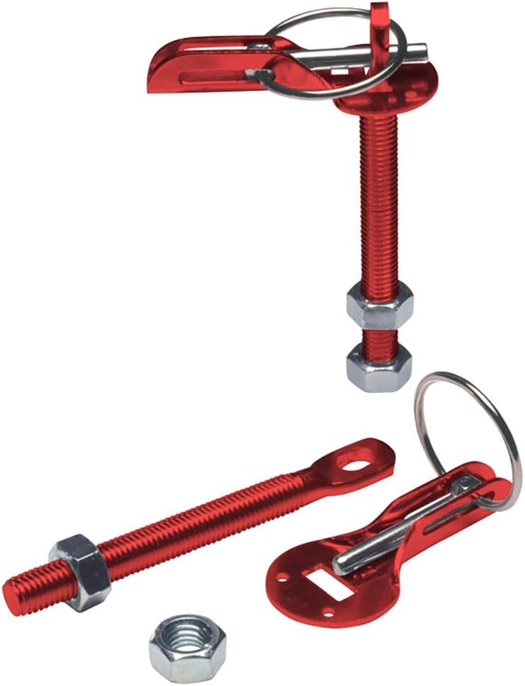 GRAYSTON Set universal bonnet hooks/pins - red aluminum, Rot