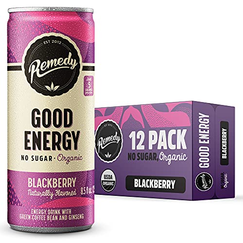 Remedy Natural Energy Drink Sugar Free, USDA Organic, Low Carb & Low
