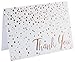 Thank You Cards - 20 Pack of (A7) 5x7 Rose Gold Confetti Premium Heavyweight Cards and Rose Gold Foil Lined Envelopes - Large Enough To Include a 4x6 Photo Inside