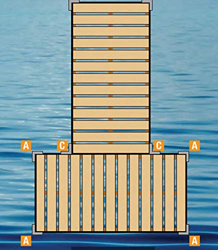 Tommy Docks 12 FT Bracket Kits for T-Style, L-Style & Straight Dock Section with Augers - Lite Duty Steel Boat Dock Hardware & Marine Accessories (T-Style, Foot Pads)