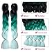 Lady Corner Ombre Braiding Hair 24inch Jumbo Braids High Temperature Fiber Synthetic Hair Extension 5pcs/Lot 100g/pc for Twist Braiding Hair (24inch(Pack of 5), Black-Emerald Green-Grey Green)