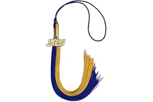 Endea Graduation Double Color Tassel with Gold Date Drop (Royal Blue/Bright Gold, 2023)