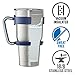 Livin' Well 30oz Tumbler Rambler Mug Set with Handle, Lid and Stainless Steel Straws – Double Walled & Vacuum Sealed To Keep Drinks Cold for 24 Hours – Blue