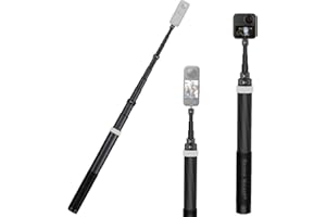 INKSOON 3m Carbon Fiber Invisible Selfie Stick for insta360 Insta 360 one x3 x2 ONE x one rs Accessories (Grey)…