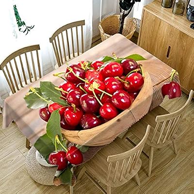 3d Tablecloth Red Cherry Yellow Mango Fruit Pattern Dustproof Dining Table Table Cloth Rectangular Thicken Polyester Table Cover 140cmx220cm Buy Online At Best Price In Uae Amazon Ae