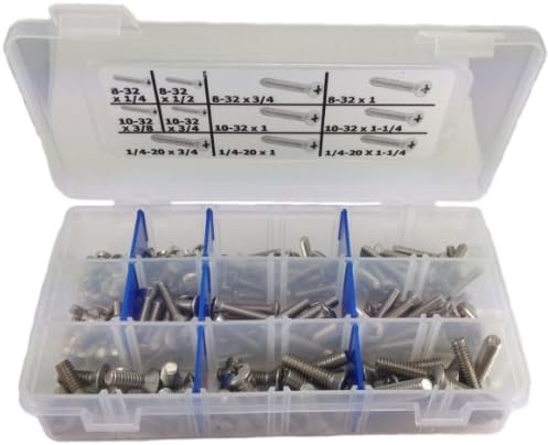 StainlessTown Phillips Oval Machine Screw Kit 18-8 Stainless Steel