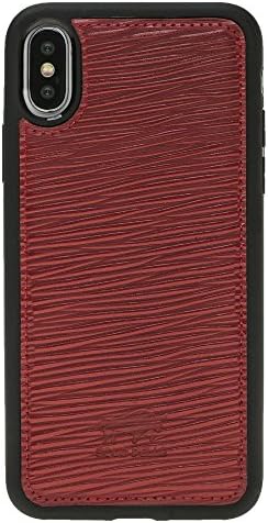 Solo Pelle iPhone X Leather Case/Backcover"Flex" Made of Genuine Leather in Epi Red