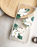 iPhone 6 PLUS/6S Plus Case (5.5 inch),Blingy's Cool Transparent Floral Pattern Style Series Soft TPU Clear Case for iPhone 6 Plus/6S Plus (White Camelia)
