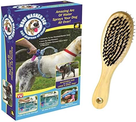 Double Sided Dog Brush and Woof Washer 360 - Perfect Dog Washing Station 4 Your Pet