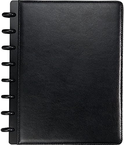 Staples? Arc Customizable Leather Notebook System, Black, 6-3/4" x 8-3/4