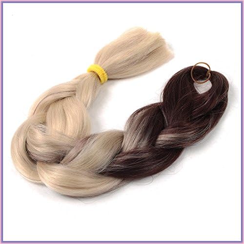 New Bee Hair(TM)3Pcs/Lot Kanekalon Ombre Brown TO Gloden Braiding Hair High Temperature Fiber Expression Braiding Hair 100g/Pcs Synthetic Braiding Hair Extension