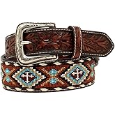 Nocona Men's Floral Tooled Buck Lacing Belt