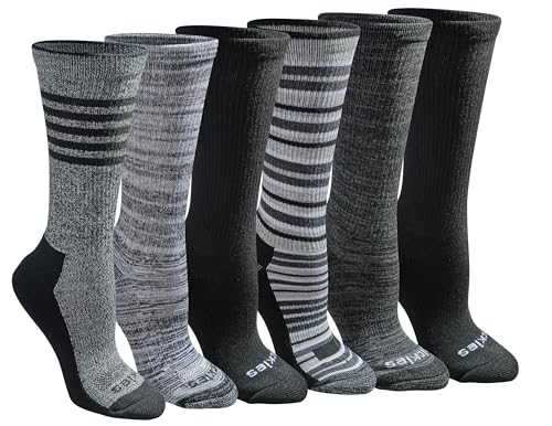 Dickies Dri-Tech-Crew-Socken für Damen, modisch, feuchtigkeitsregulierend, erhältlich in S-XL (5, 6, 12 Paar), Large