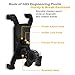Yoassi Bike Phone Mount, with Shock-Absorbing Pad & Four Slide-Proof Clamps, 360 Degrees Rotatable Holder Cradle for Motorcycle/Bike Handlebars, Fits Universal iOS Android Smartphones, GPS, etc.
