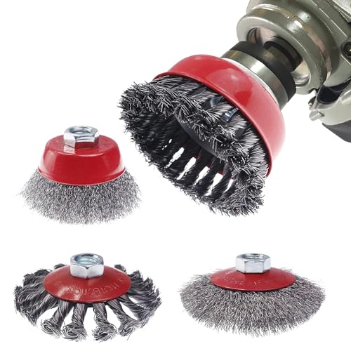 3 Inch Steel Knotted Wire Cup Brush For Removal of Rust