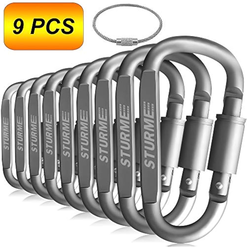 Carabiner Clip Aluminum DRing Locking Durable Strong And Light Large