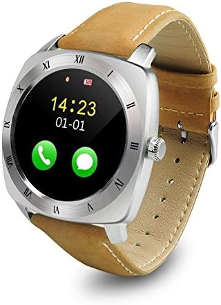 Bluetooth Android Smart Phone Watch Round (Silver)