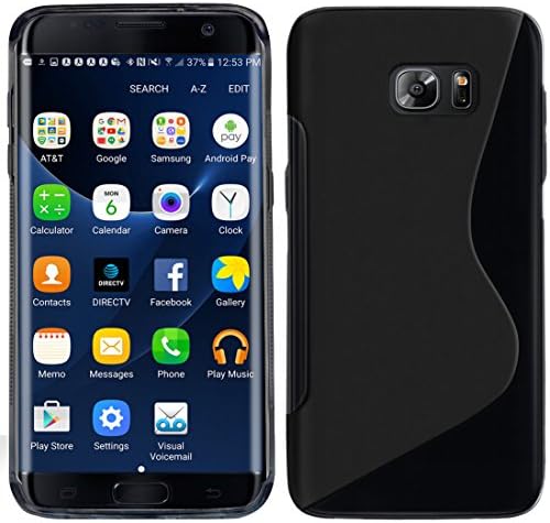 Galaxy S7 Edge Case, [Works with Samsung Galaxy S7 Edge Screen Protector] SAFODO Premium Slim Fit SoftGel Flexible TPU Case - Black