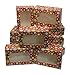 Christmas Cookie gift boxes; rectangular with clear window; colorful paperboard with holiday designs; set of 12 with 12 stickers for sealing (Colorful Jax - NO STICKERS)