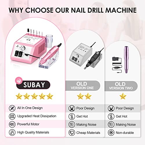 Subay Professional Finger Toe Nail Care Electric Nail Drill Machine