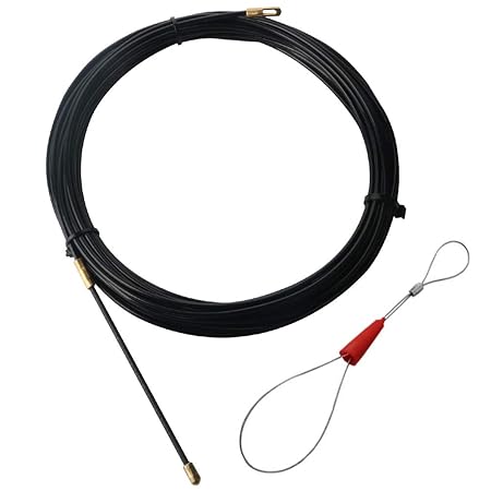 RUNCCI Kabel-Einziehhilfe 10m mit Führungsfeder Öse Nylon Einziehdraht Kabel