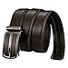 Men's Leather Belt Automatic Buckle Ratchet Slide Dress Belt Holeless 50 inch Brown