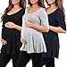 3 Pack Women's Draped Maternity Tunic by Mother Bee and Rags & Couture - Made in USA
