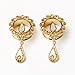 KUBOOZ Ear Piercings Plugs Tunnels Jewelry Dangle Opal Center Plated Gold Stainless Steel Flare Screw Back Plugs Gauges 1/2