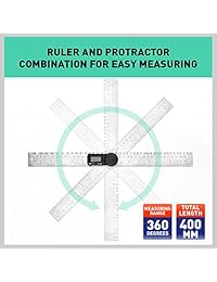 HORUSDY Digital Buscador de ángulo regla, 7 pulgadas transportador de ángulos Digital (656.2 foot, acero inoxidable ángulo calibre)