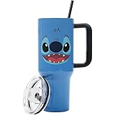 Bioworld Disney Stitch Face 40 Oz Blue Stainless Steel Tumbler with Handle