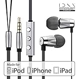 GGMM Alauda Lifetime Hassle Free Warranty Light Weight & Sporty In Ear Noise Isolating Metal Earbuds Headphone w/ Tangle-Free Cable, 3-Button Remote, Volume Control& Mic. Compatible all Apple product